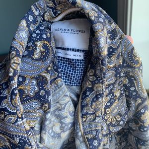 Denim & Flower Button Down Shirt